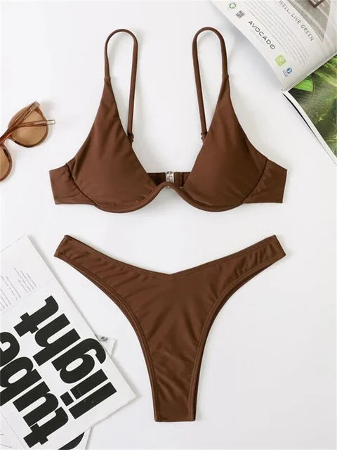 Valenzora – Bügel-Bikini-Set: Push-up-BH und Tanga-Bademode für Damen
