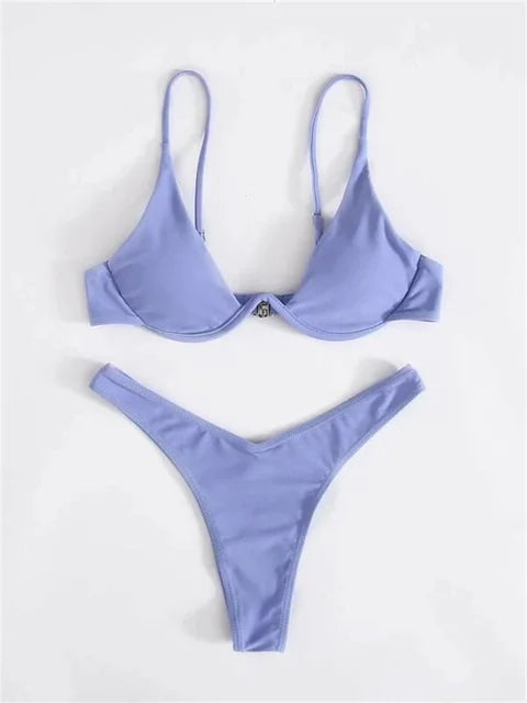 Valenzora – Bügel-Bikini-Set: Push-up-BH und Tanga-Bademode für Damen