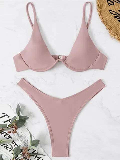 Valenzora – Bügel-Bikini-Set: Push-up-BH und Tanga-Bademode für Damen