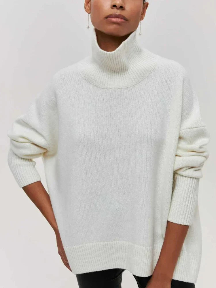 Oversized knitted turtleneck sweater
