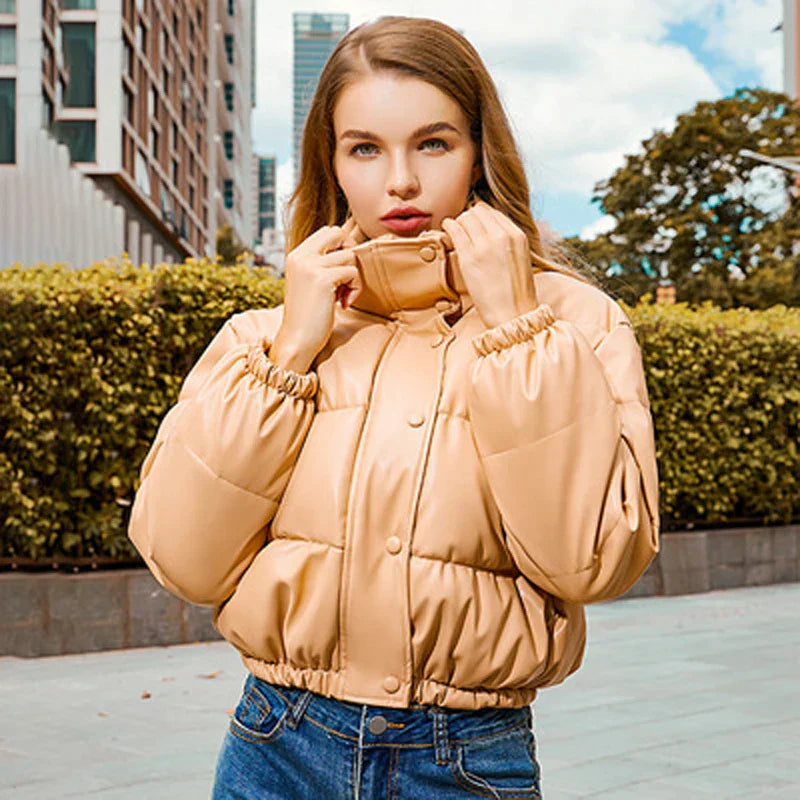 Valenzora | Gepolsterte Lederjacke für Damen