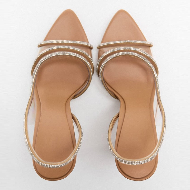 Valenzora Elegante Sandaletten mit hohem Absatz | Stiletto-Slingback-Peeptoe-Schuhe