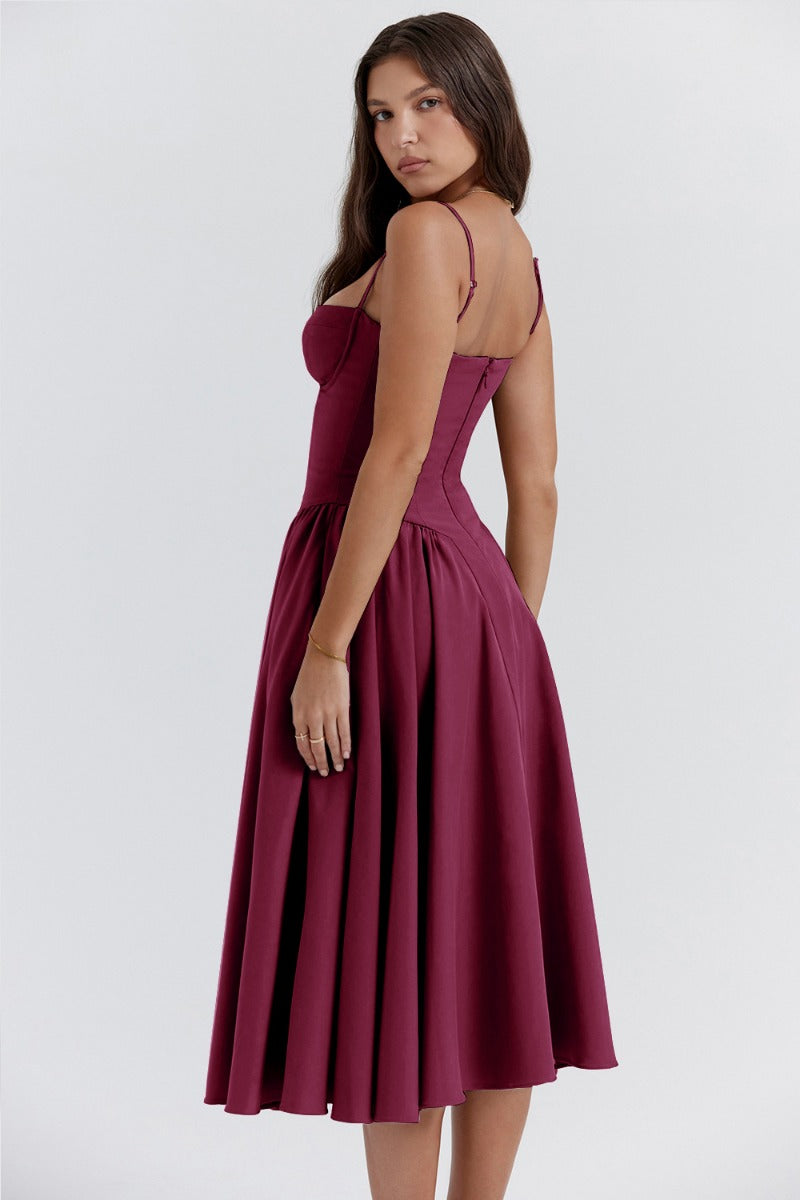 Valenzora | Sleeveless midi dress with a corset fit