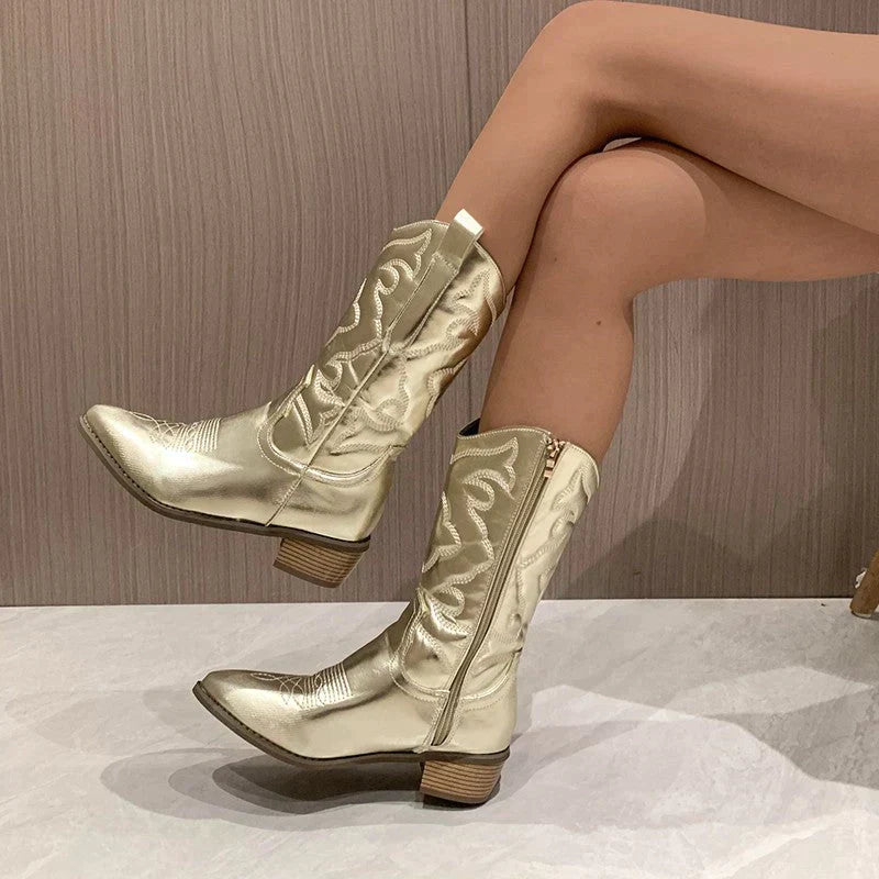 Valenzora - schicke metallische Stiefel