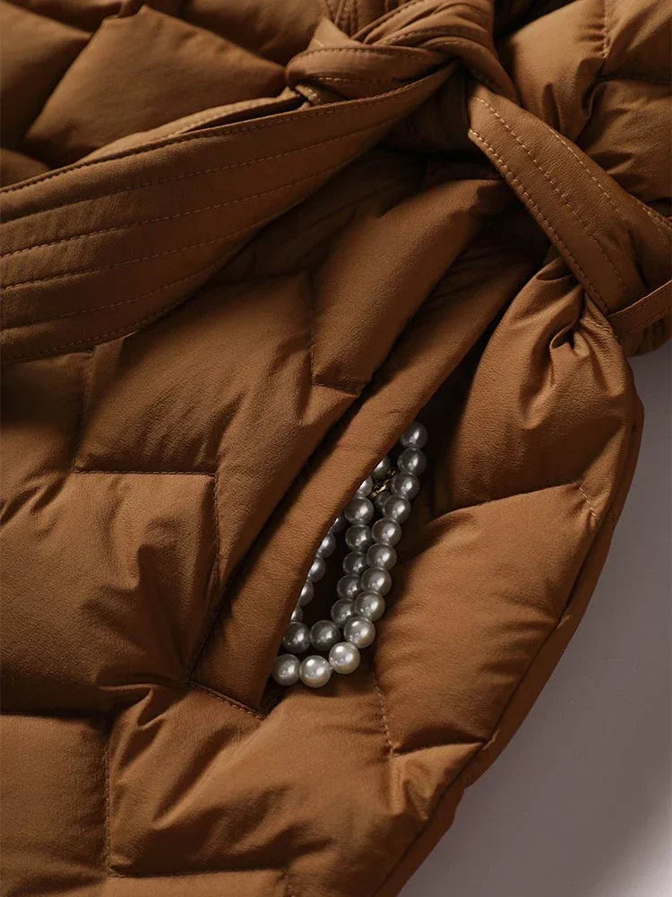 Valenzora | ELEGANT DOWN COAT WITH BELT