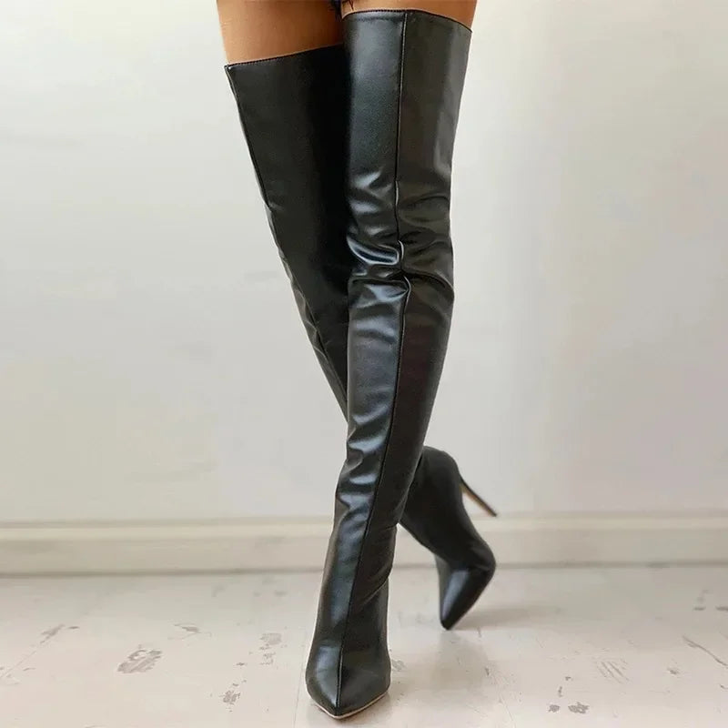 Valenzora | Thigh-high fashion boots with stiletto heels