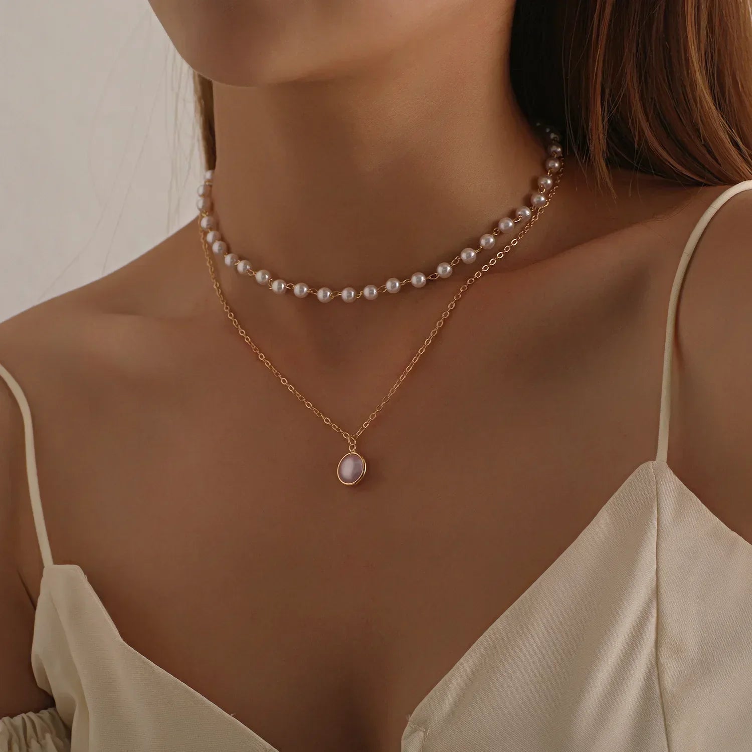 Valenzora | Perlen-Choker-Halskette mit Herz für Frauen
