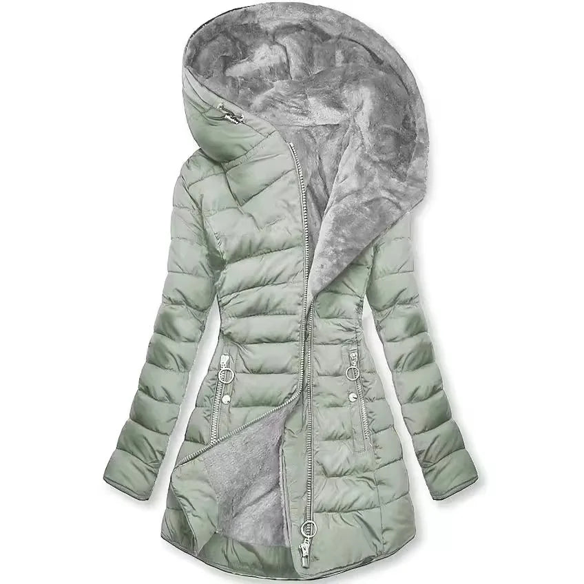 Valenzora - Women's winter coat - With fur collar, hood and zipper