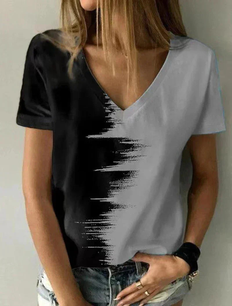 Valenzora | V-Ausschnitt T-Shirt mit kurzen Ärmeln