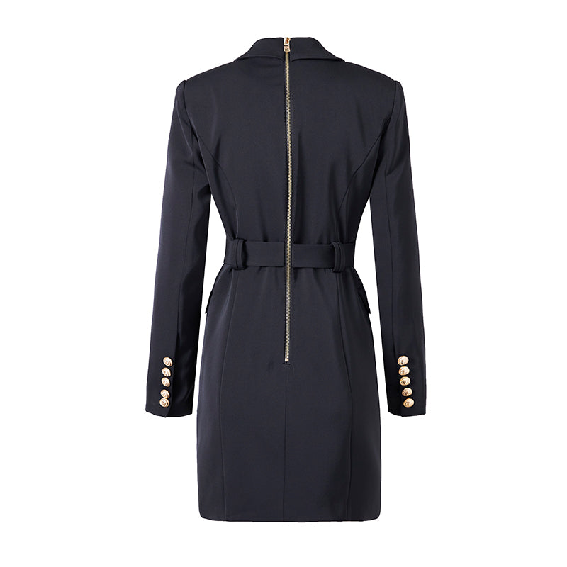 Valenzora - Chic blazer dress with waist belt and beautiful button detailing