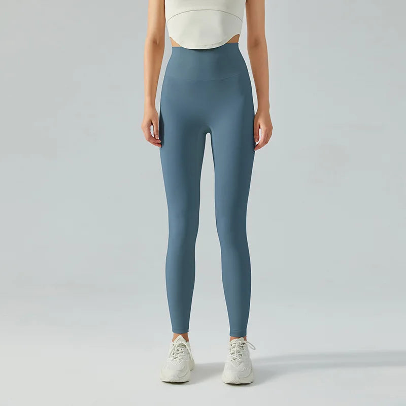 Valenzora | Emily Sportswear Naked High-Waisted Tight Yoga Pants Double-Sided Brushed Peach Butt-Lifting Running Sports Fitness Leggings