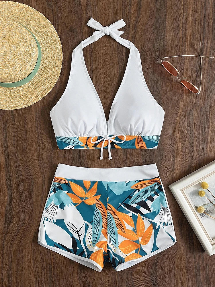 Valenzora | High-waisted printed bikini set