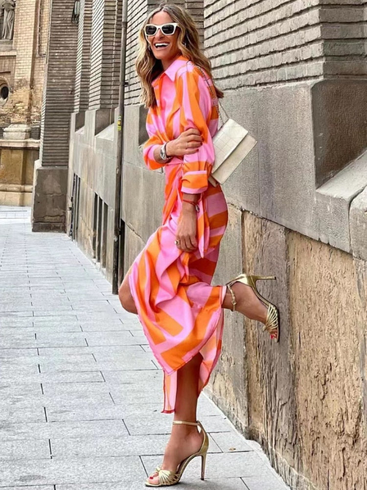 Valenzora | Summer dress with belt and collar