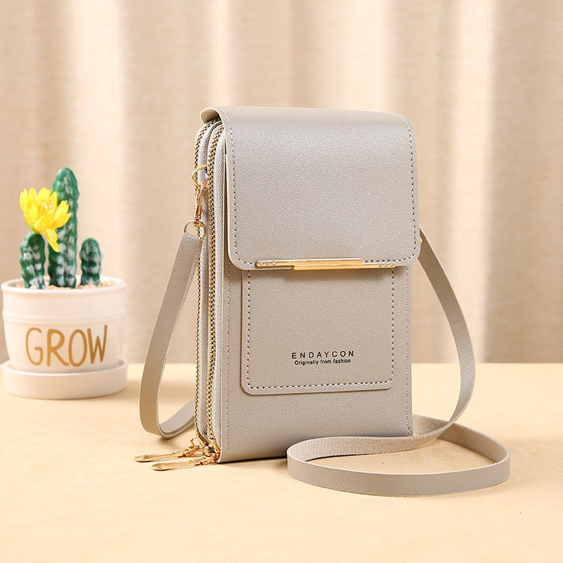 Valenzora Leather Smartphone Clutch | Women's Handbag with Touchscreen Window