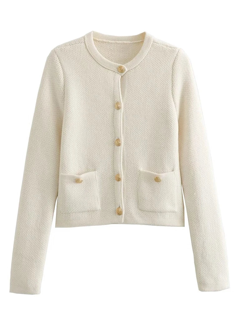 Strickjacke mit Rundhalsausschnitt