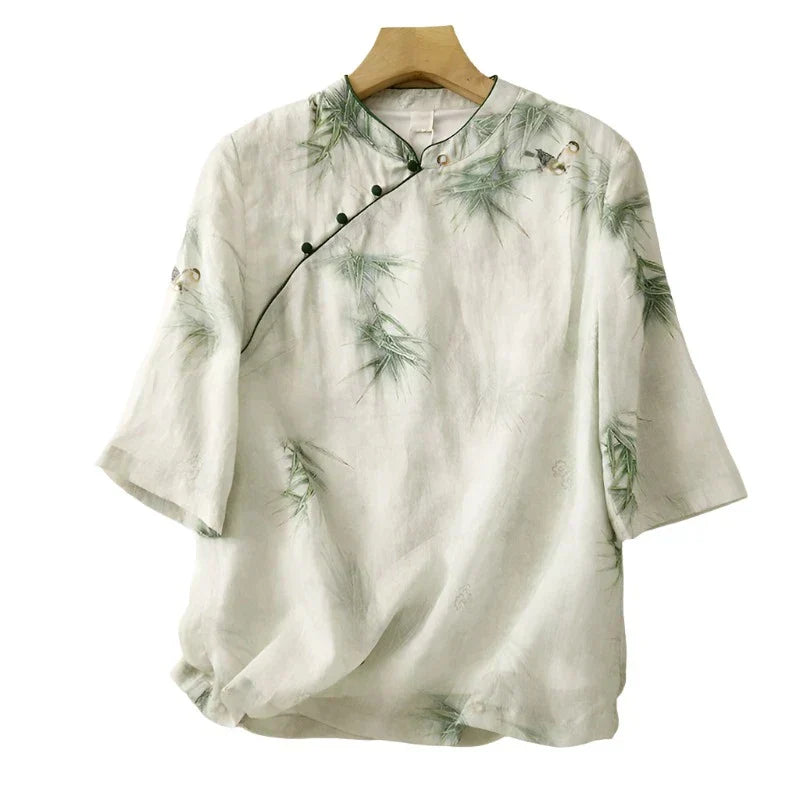 Valenzora - Printed - Cotton and linen - Short sleeves - Summer