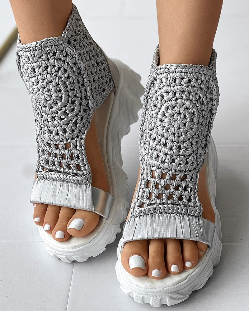 Valenzora Braided Geometry Sandals | Women's Summer Wedge Sandals