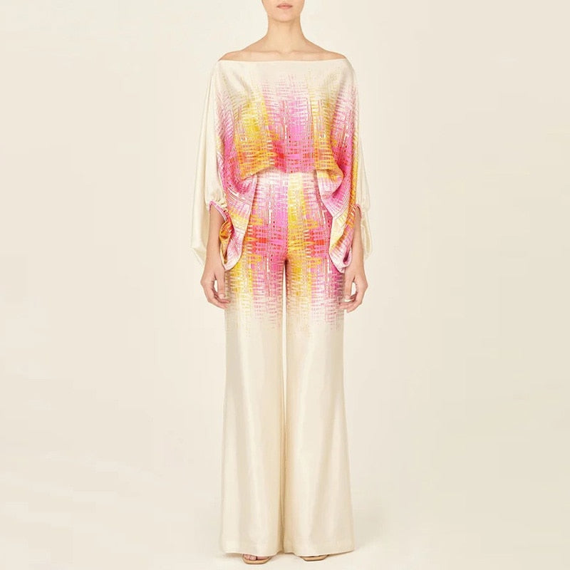 Valenzora | Off-the-shoulder set with a striking pattern