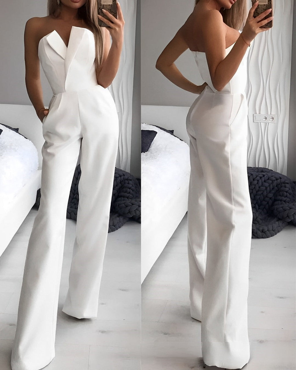 Valenzora | Sleeveless V-neck jumpsuit for summer