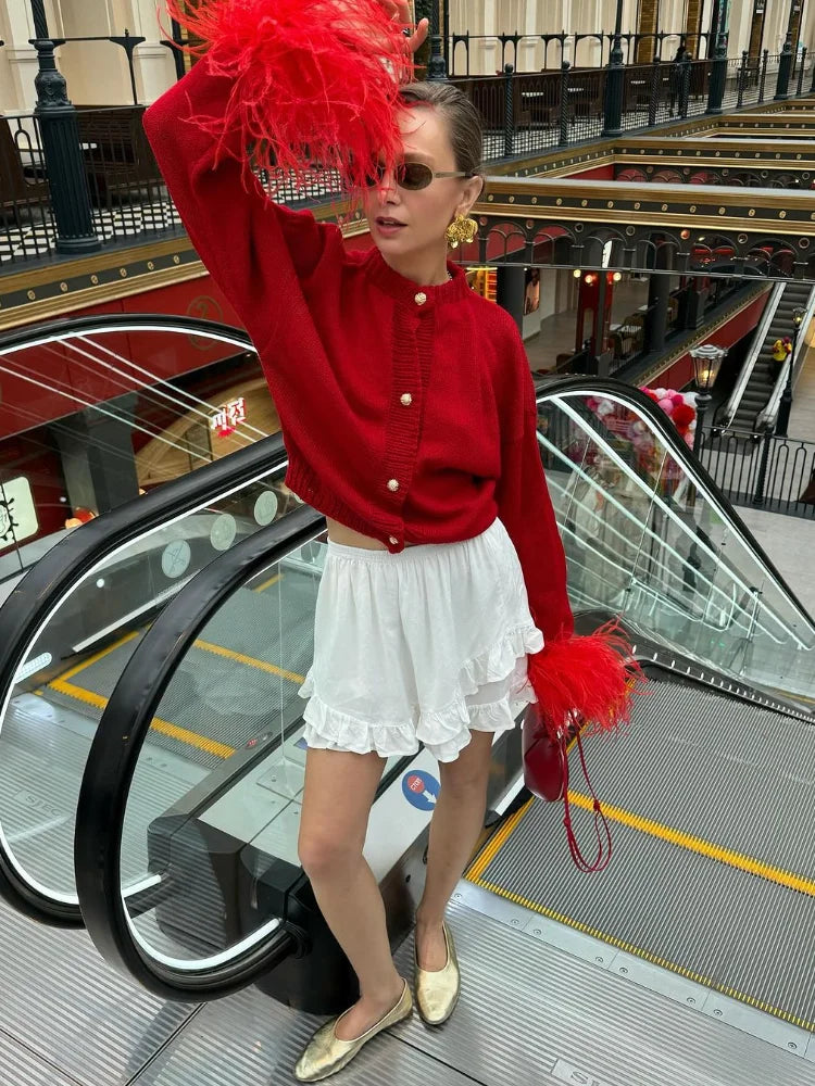 Valenzora | Schicke Feder-Strickjacke
