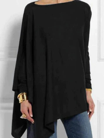 Valenzora | Elegant cashmere blend poncho with an asymmetrical cut