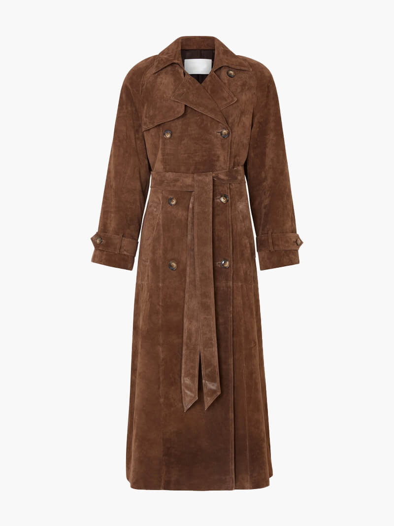 Valenzora | Timeless suede trench coat for an elegant flair