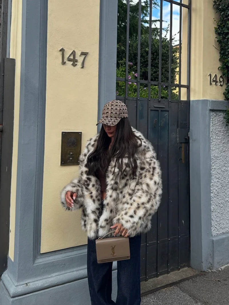 Valenzora | Leopard print fur jacket