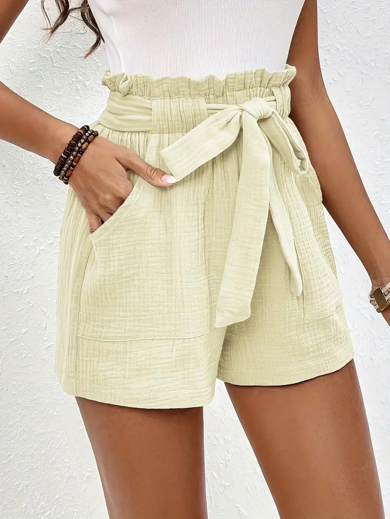Valenzora | Shorts mit Gürtel, locker geschnitten, High-Waist-Shorts, Mini-Shorts