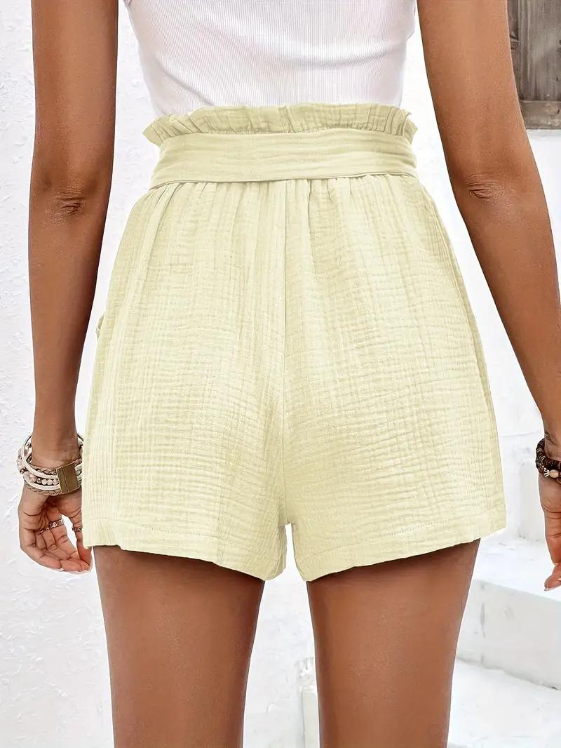 Valenzora | Shorts mit Gürtel, locker geschnitten, High-Waist-Shorts, Mini-Shorts
