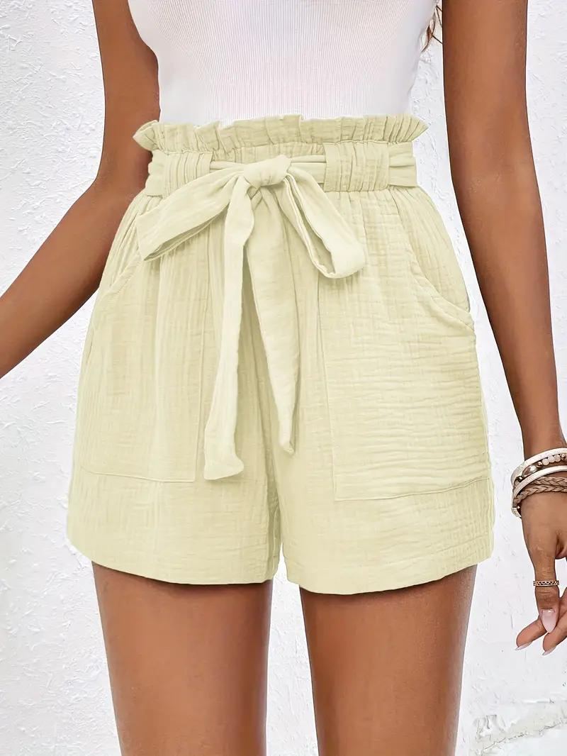 Valenzora | Shorts mit Gürtel, locker geschnitten, High-Waist-Shorts, Mini-Shorts