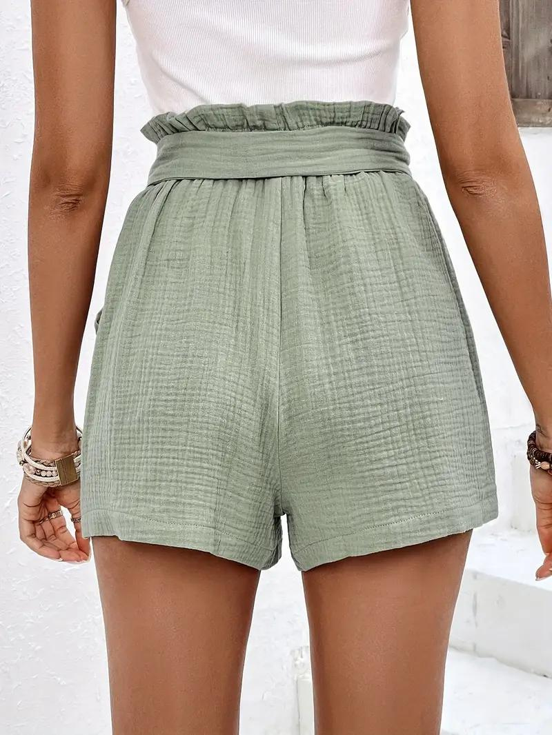 Valenzora | Shorts with belt, loose fit, high-waisted shorts, mini shorts