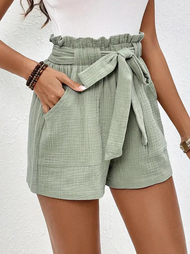 Valenzora | Shorts mit Gürtel, locker geschnitten, High-Waist-Shorts, Mini-Shorts