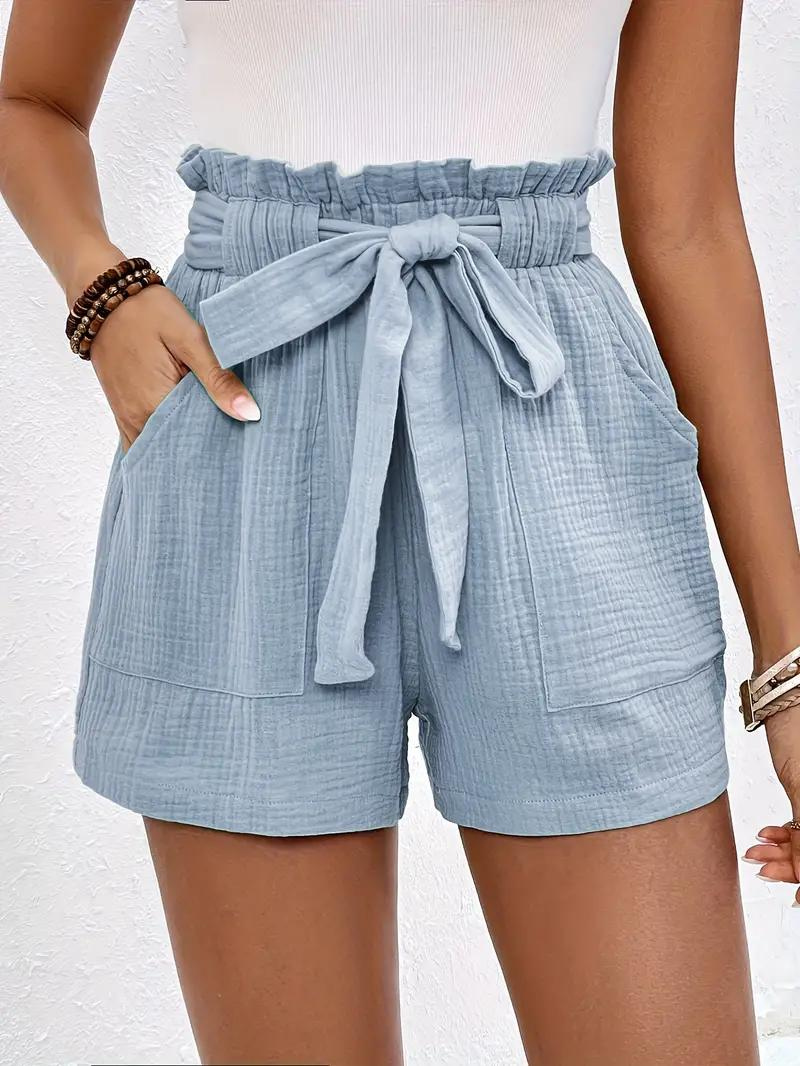 Valenzora | Shorts mit Gürtel, locker geschnitten, High-Waist-Shorts, Mini-Shorts