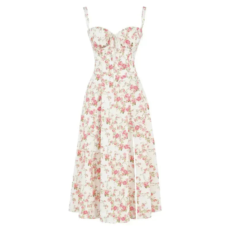 Valenzora | Sleeveless back tie midi dress sun dress