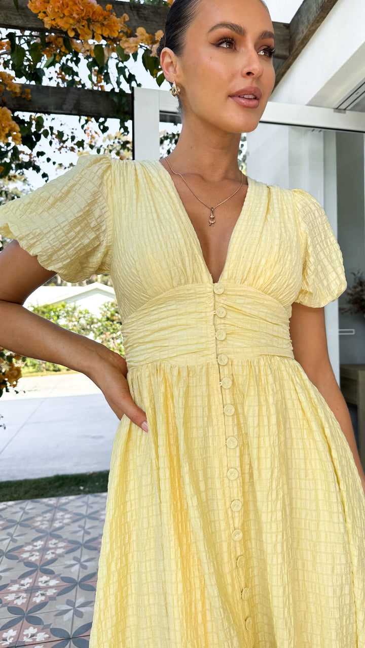 Valenzora | V-neck puff sleeve maxi dress summer dresses