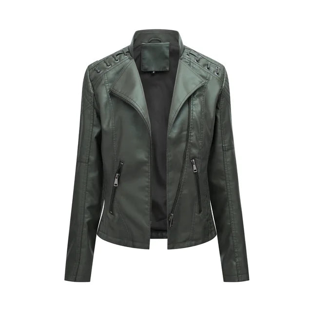 Valenzora - Glatte Lederjacke