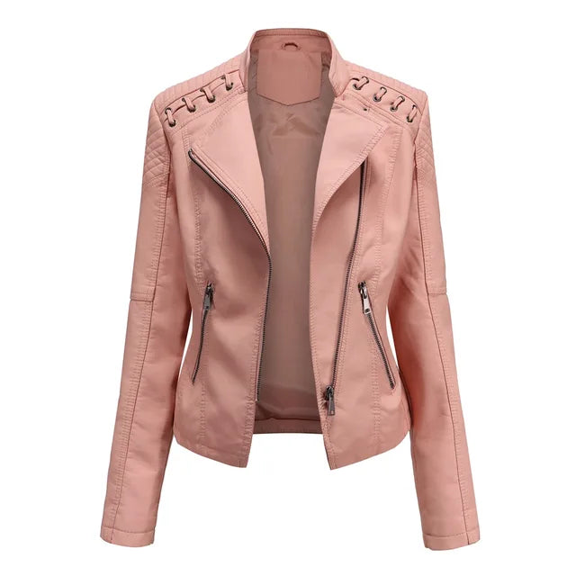 Valenzora - Glatte Lederjacke