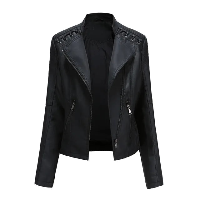 Valenzora - Glatte Lederjacke