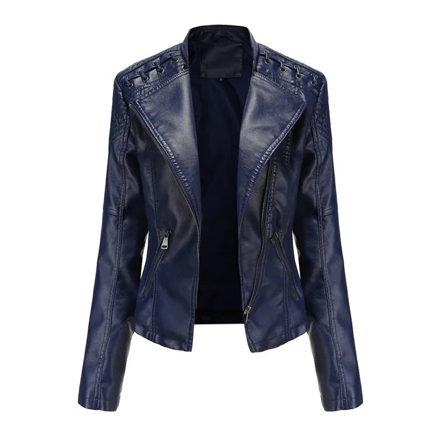 Valenzora - Glatte Lederjacke