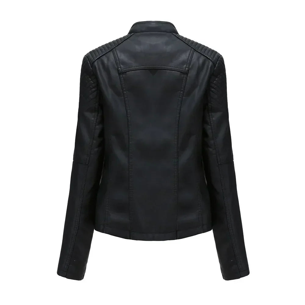 Valenzora - Glatte Lederjacke