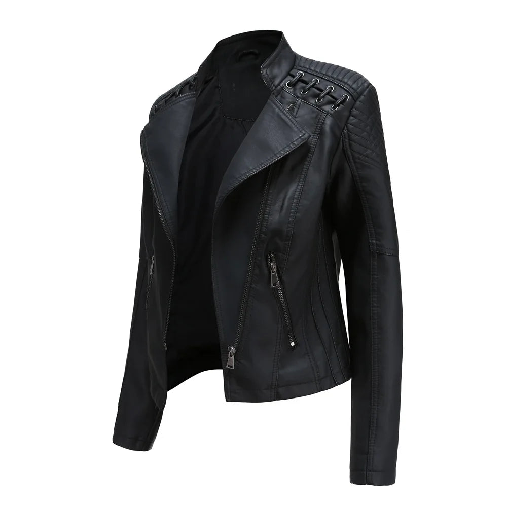 Valenzora - Glatte Lederjacke