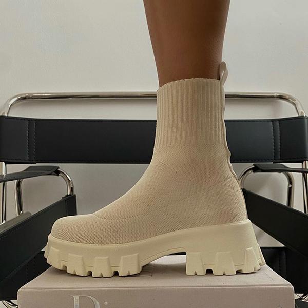 Valenzora | Chunky Plateau-Sockenstiefel Damenstiefel