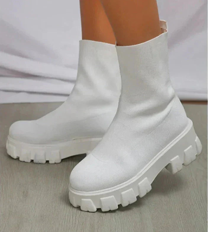 Valenzora | Chunky Plateau-Sockenstiefel Damenstiefel