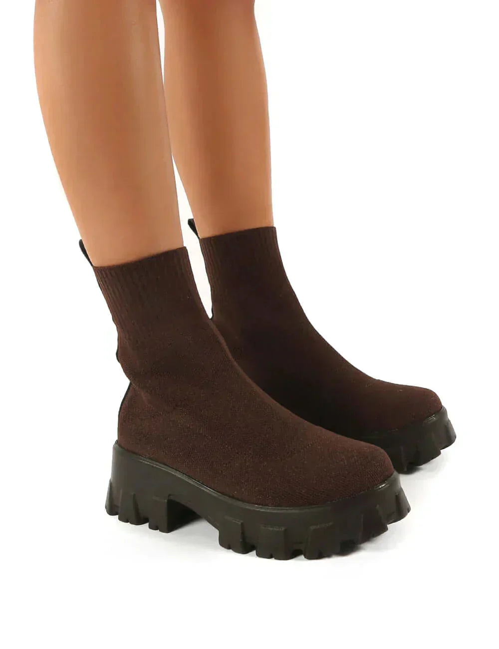 Valenzora | Chunky Plateau-Sockenstiefel Damenstiefel