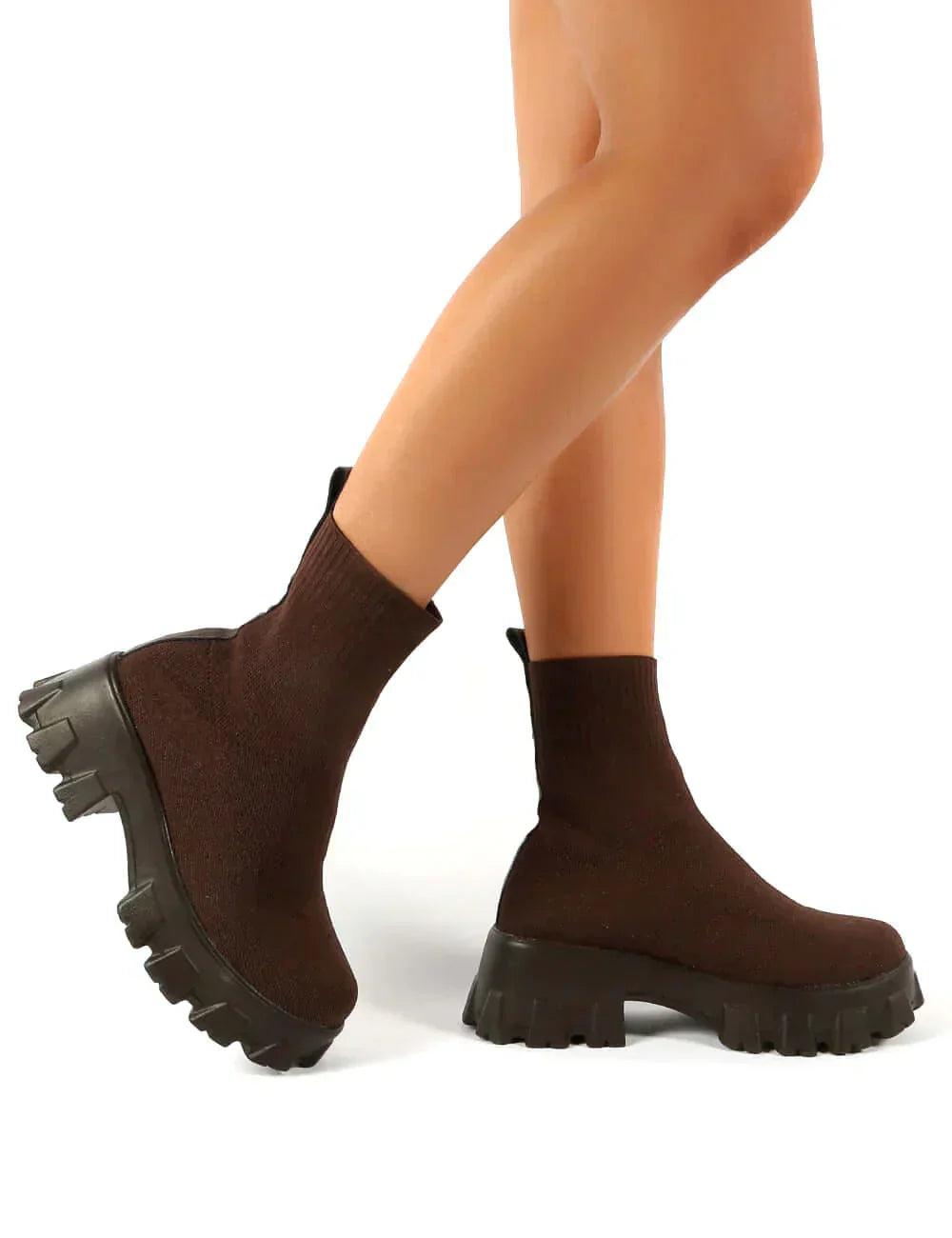 Valenzora | Chunky Plateau-Sockenstiefel Damenstiefel