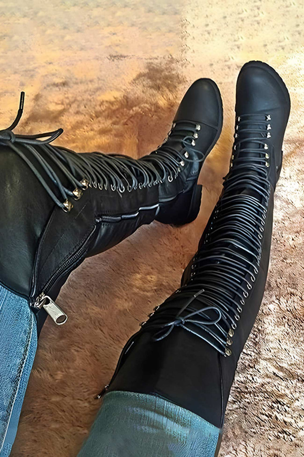 Valenzora | Overknees mit Schnürung