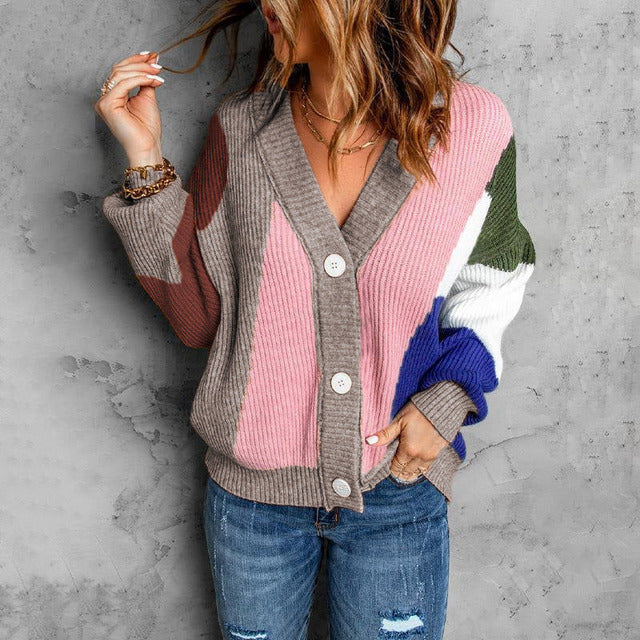 Valenzora | Cardigan in Kontrastfarbe