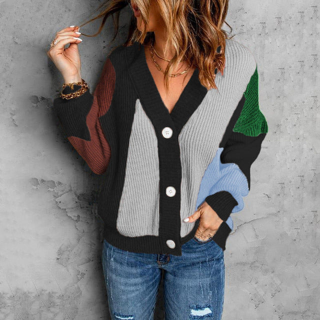 Valenzora | Cardigan in Kontrastfarbe