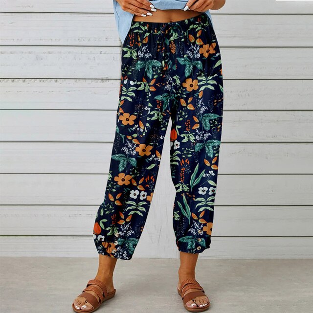 Valenzora - Sommerhose mit elastischem Bund und bedrucktem Muster