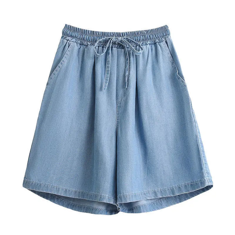 Valenzora | Wide-leg denim shorts with elastic waistband